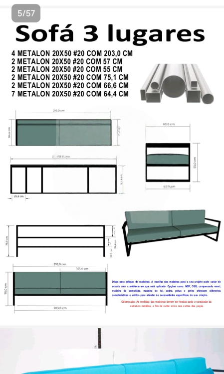 Projeto Sofá 3 Lugares