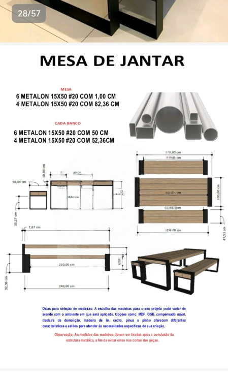 Projeto Mesa de Jantar